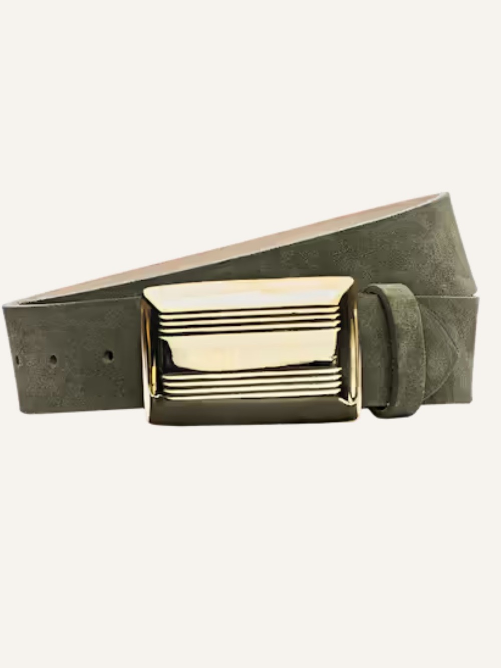 L'AGENCE Cebo Belt in Olive Suede